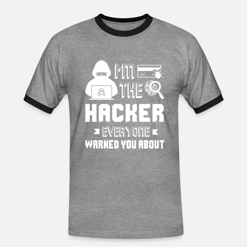 Hacker Ich bin der Hacker - Männer Kontrast-T-Shirt - Grau meliert/Schwarz