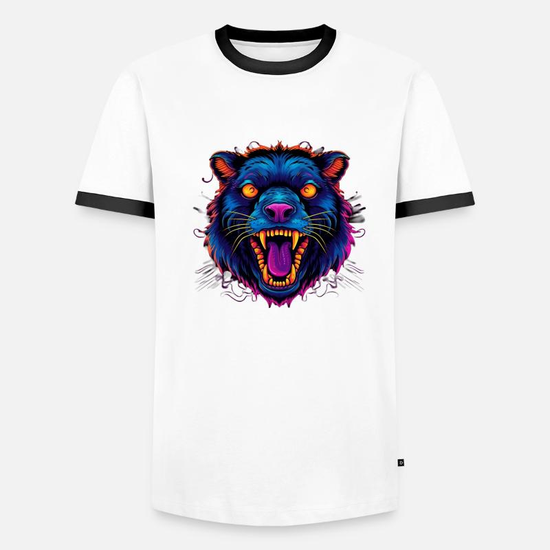 Schreiendes Tier Männer Kontrast-T-Shirt
