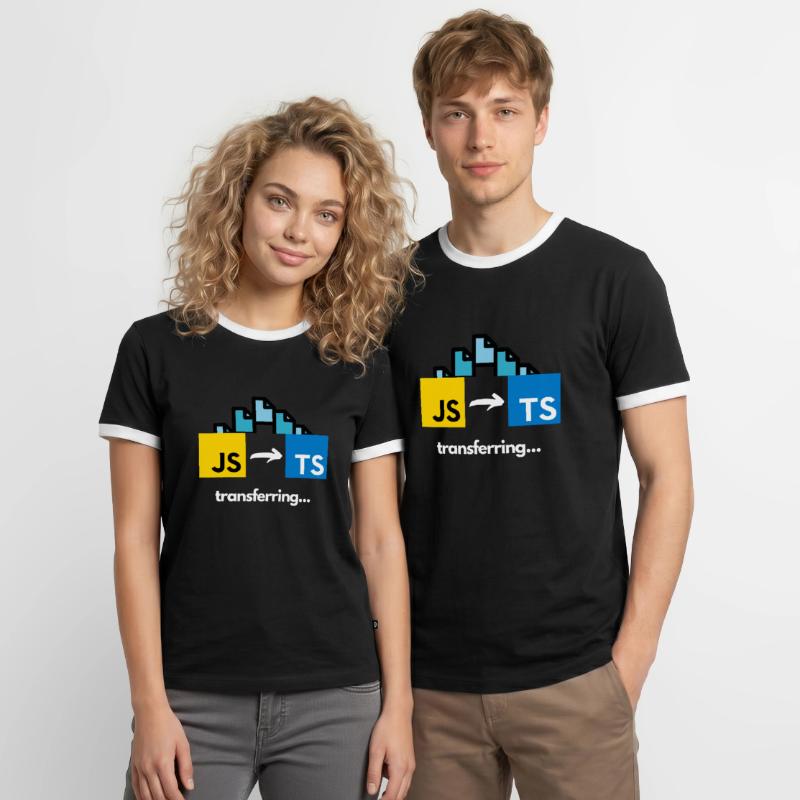 Übertragung von Javascript auf Typescript Männer Kontrast-T-Shirt