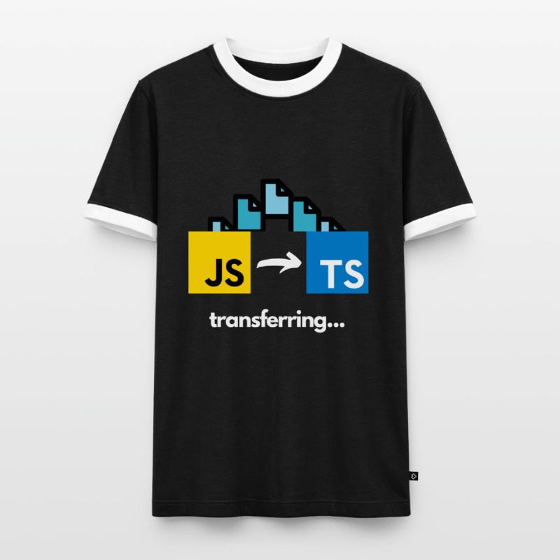 Übertragung von Javascript auf Typescript Männer Kontrast-T-Shirt