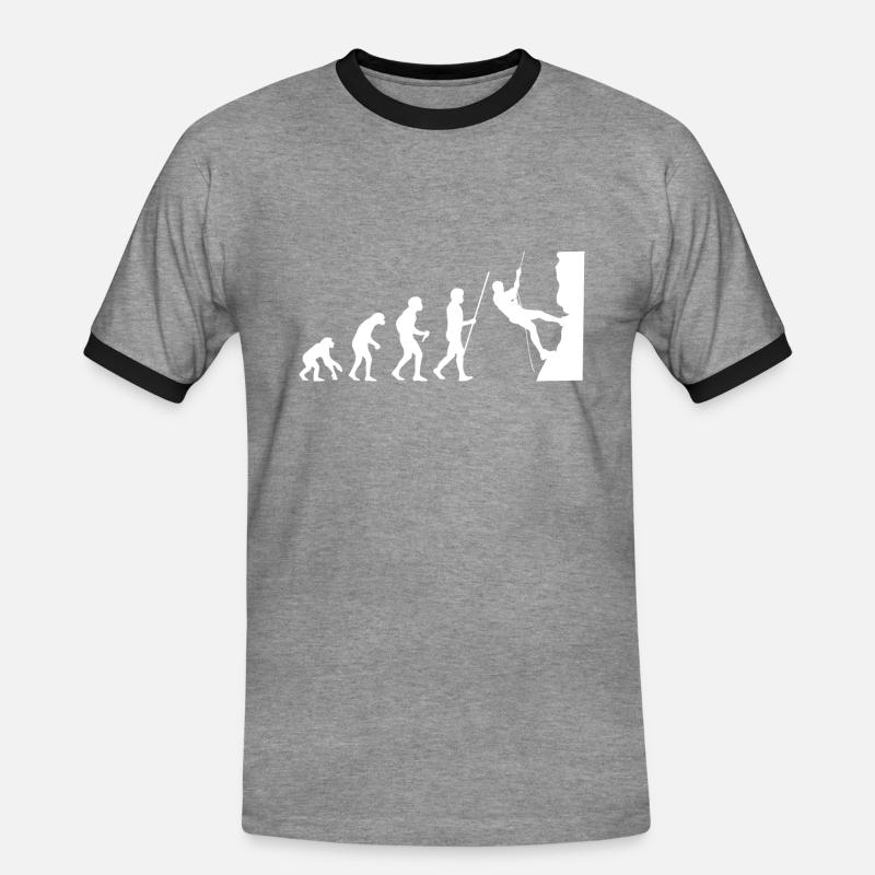 Klettern Evolution - Männer Kontrast-T-Shirt - Grau meliert/Schwarz