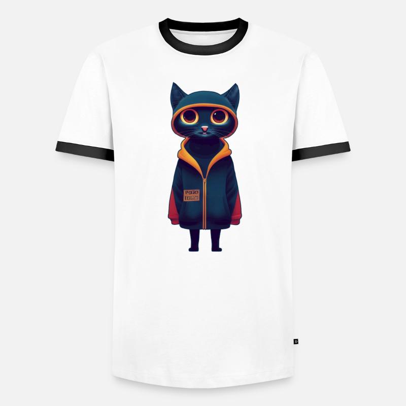 Chat en pull T-shirt contrasté Homme