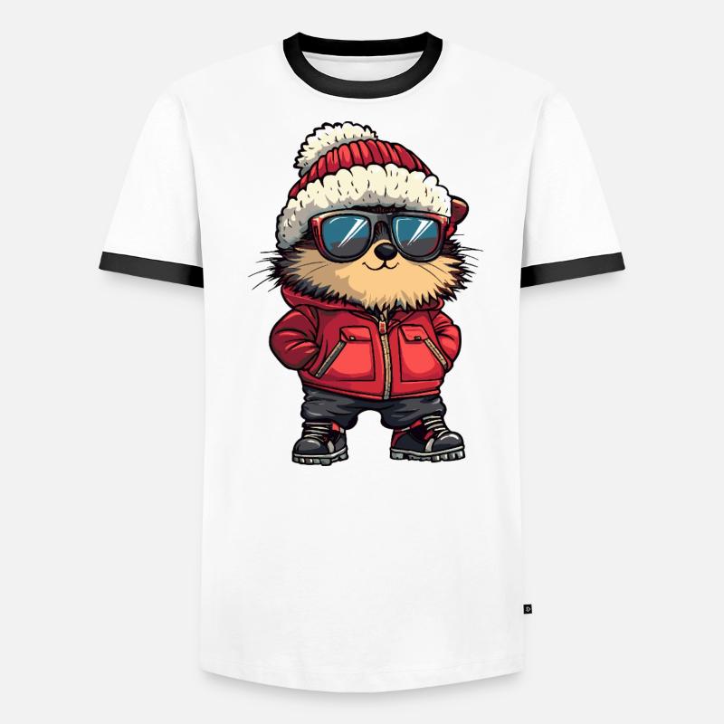 Igel Cool Comic Männer Kontrast-T-Shirt