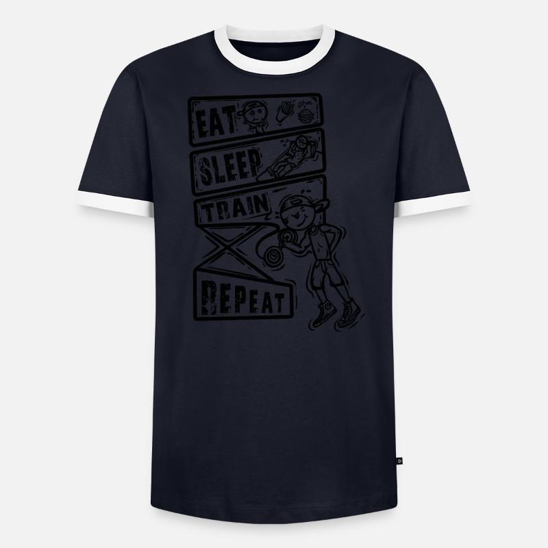 Mangez Sleep Train Repeat - Idée de cadeau de conception de gymnastique T-shirt contrasté Homme