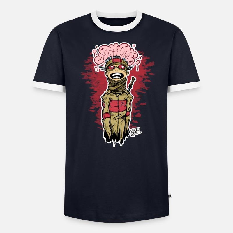Bande dessinée d’action T-shirt contrasté Homme
