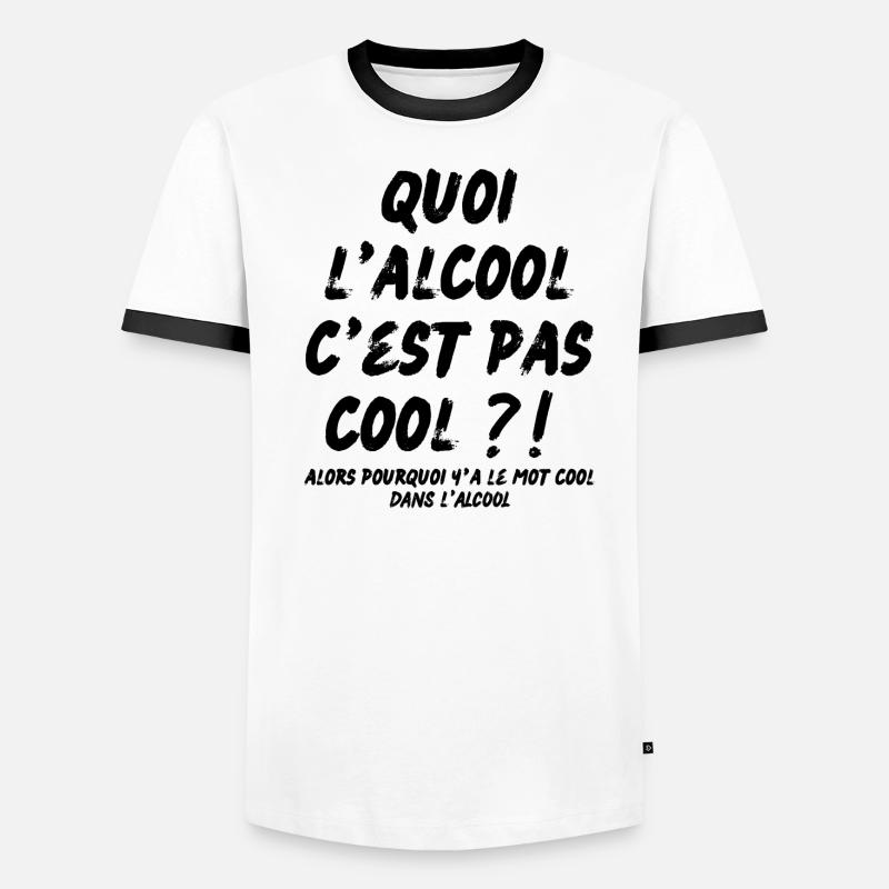 quoi l’alcool c’est pas cool T-shirt contrasté Homme