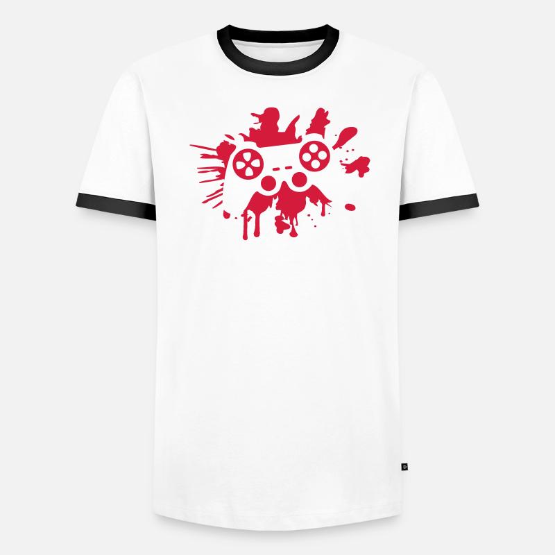 controller blood spatter drip graffiti klex Men's Ringer Shirt