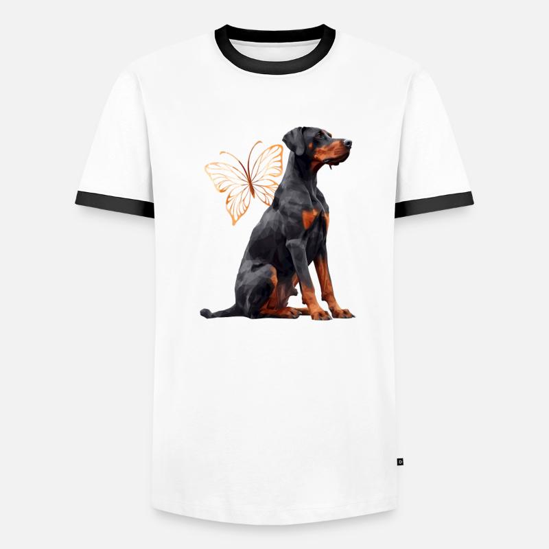 Dobermann Männer Kontrast-T-Shirt