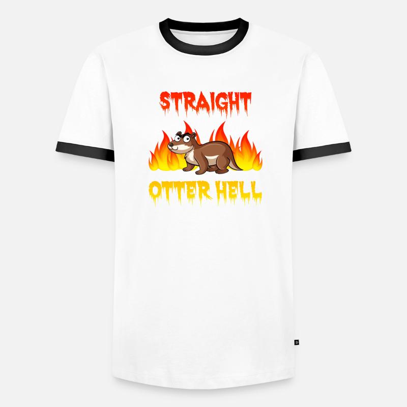 Evil Otter Hell Satan Hell Funny Saying Men's Ringer Shirt