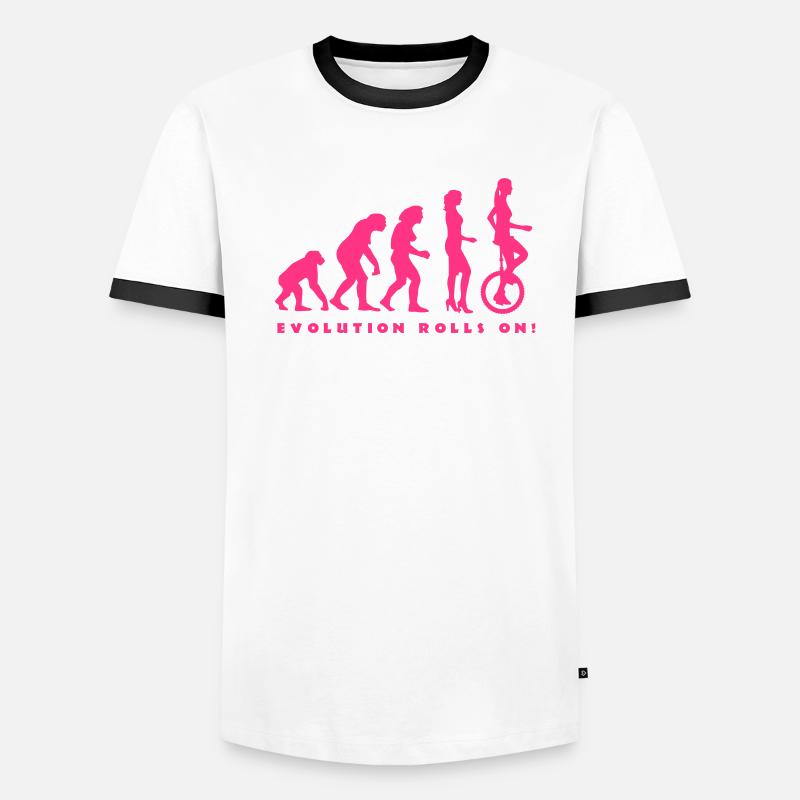 evolution_einradfahrerin_1c_b T-shirt contrasté Homme