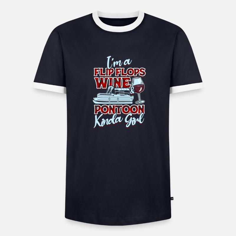 Ich bin ein Flip-Flops-Wein- und Ponton-Mädchen - Männer Kontrast-T-Shirt