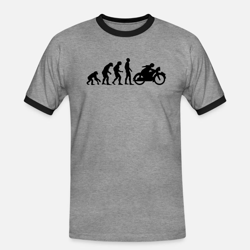 motor evolutionary 1 - Men's Ringer Shirt - heather grey/black