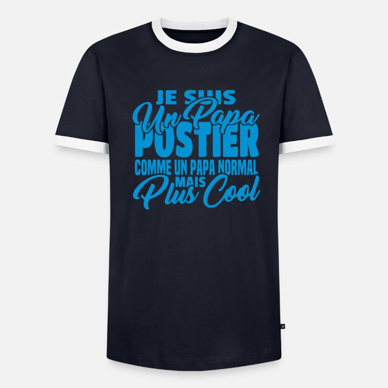 Papa postier mais plus cool T-shirt contrasté Homme