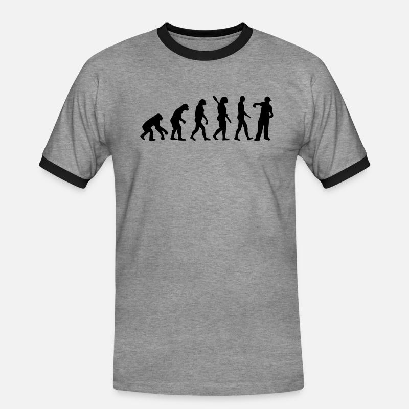 Evolution Rapper - Men's Ringer Shirt - heather grey/black
