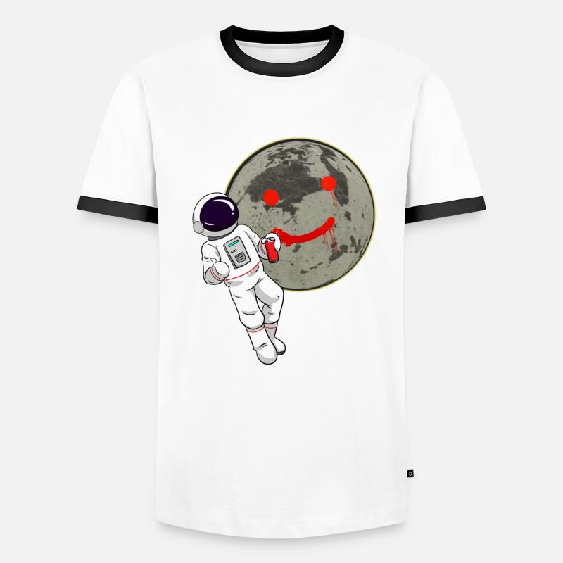 Astronaut Moon Graffiti Sprayer Men's Ringer Shirt