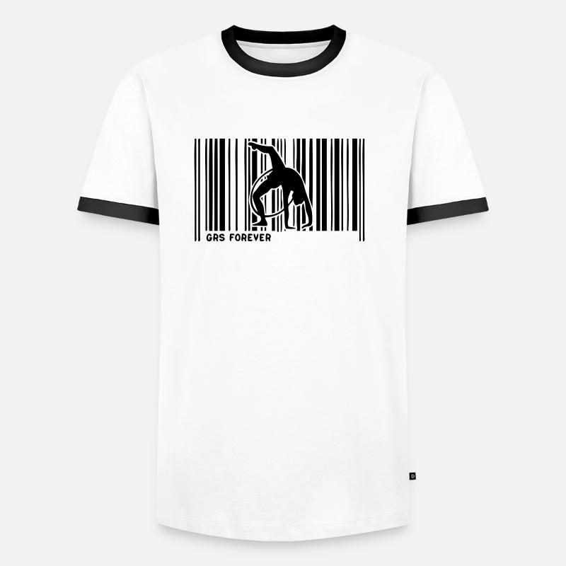 Barcode grs gymnastique4 Männer Kontrast-T-Shirt