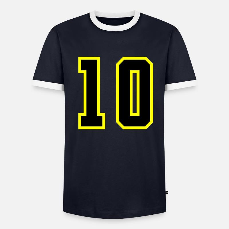 10 Numéro Jersey Dix T-shirt contrasté Homme