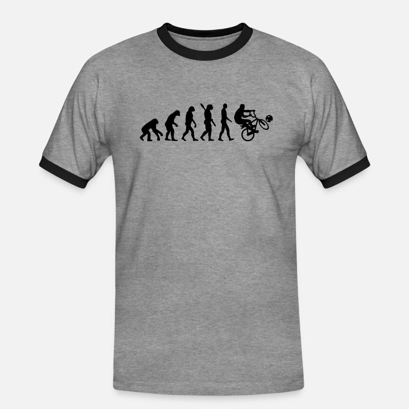Evolution Cycle ball - Men's Ringer Shirt - heather grey/black
