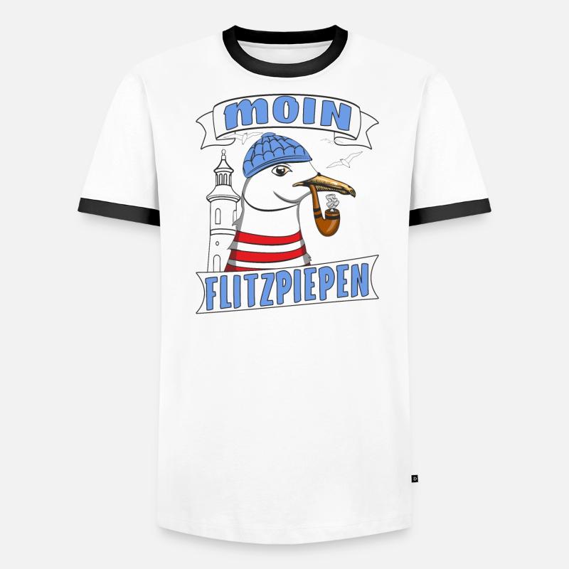 MÖWE MOIN FLITZPIEPEN Männer Kontrast-T-Shirt