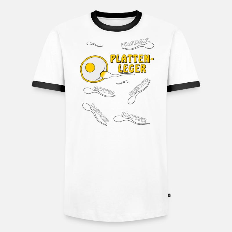 PLATTENLEGER Männer Kontrast-T-Shirt
