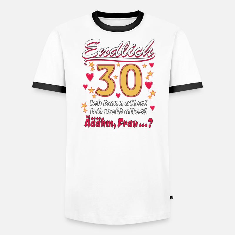 ENDLICH 30 Männer Kontrast-T-Shirt