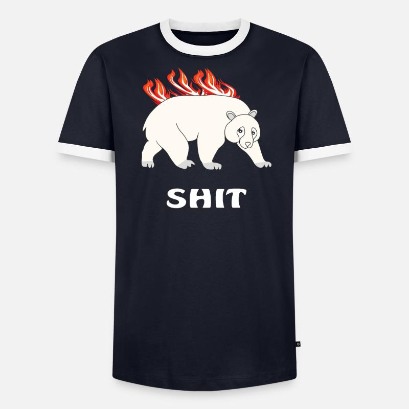EISBÄR BRENNT SHIT Männer Kontrast-T-Shirt