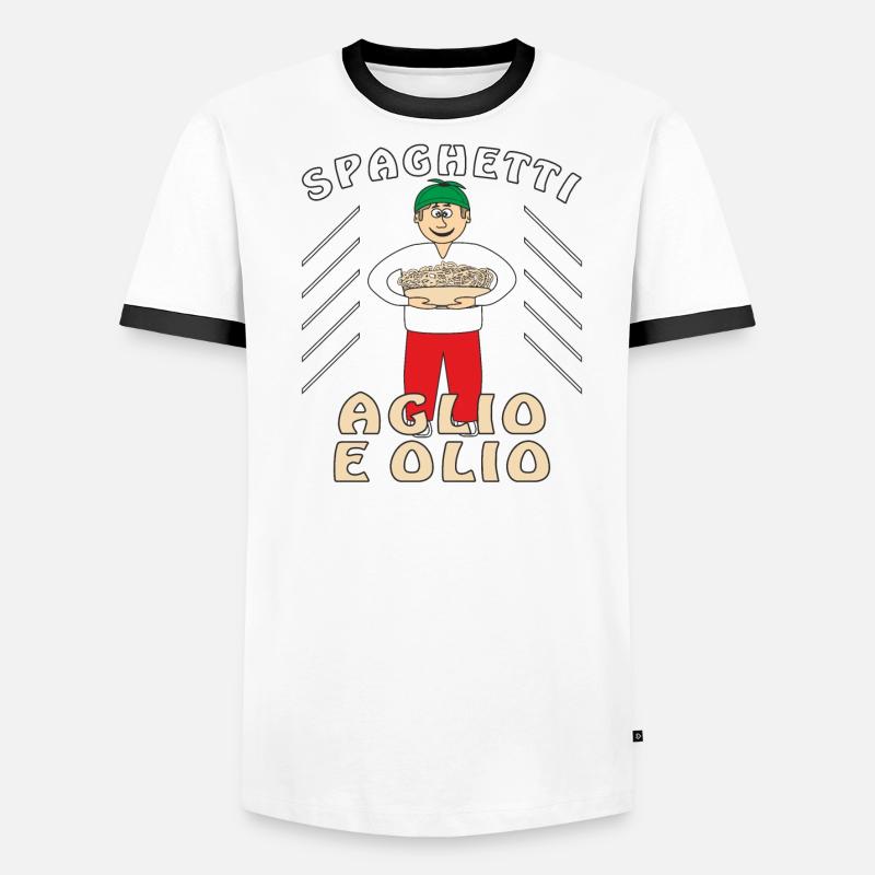 SPAGHETTI AGLIO E OLIO Männer Kontrast-T-Shirt