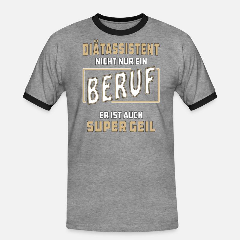 DiÄTASSISTENT NICHT NUR EIN BERUF - Männer Kontrast-T-Shirt - Grau meliert/Schwarz