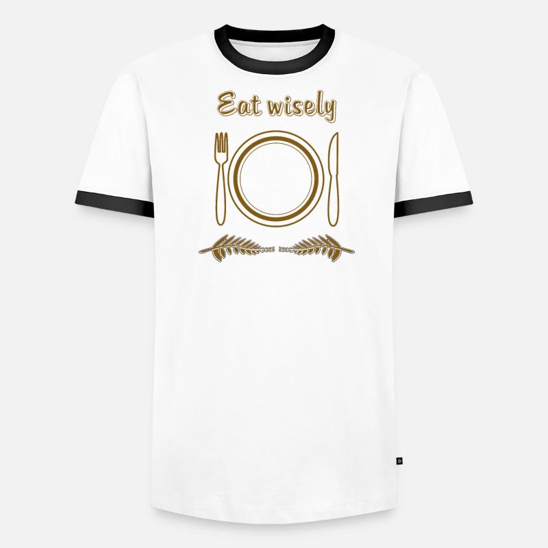 TELLER BESTECK Eat wisely Männer Kontrast-T-Shirt