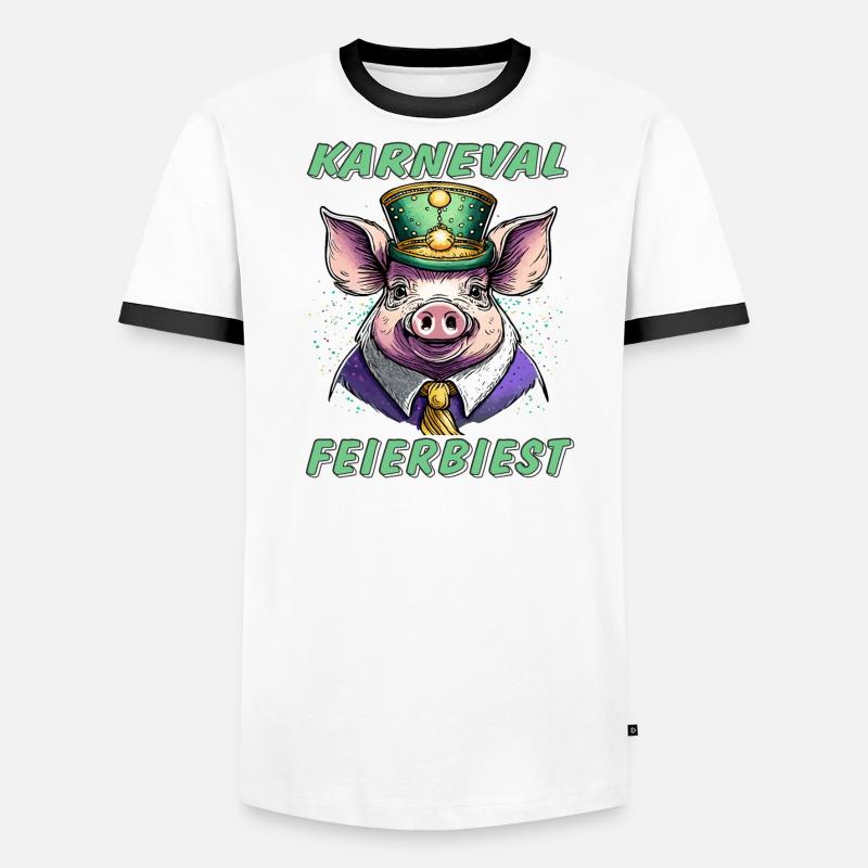 Cochon Carnaval PARTY BEAST T-shirt contrasté Homme