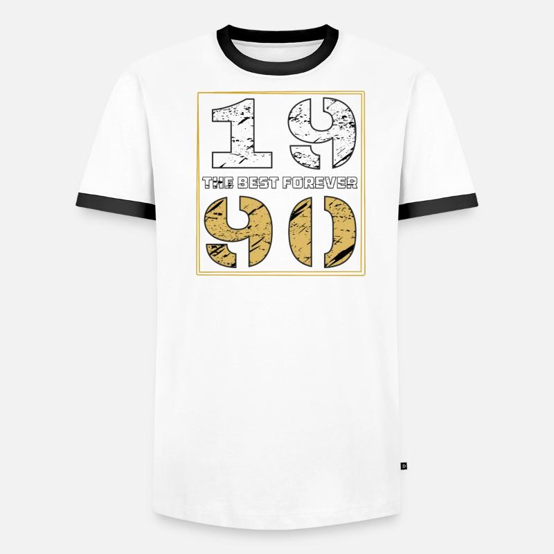 THE BEST FOREVER 1990 Männer Kontrast-T-Shirt