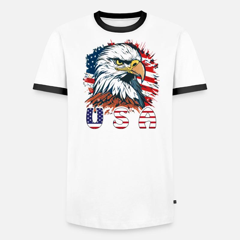 PYGARGUE À QUEUE BLANCHE USA T-shirt contrasté Homme