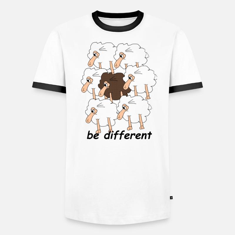 Schafherde Männer Kontrast-T-Shirt