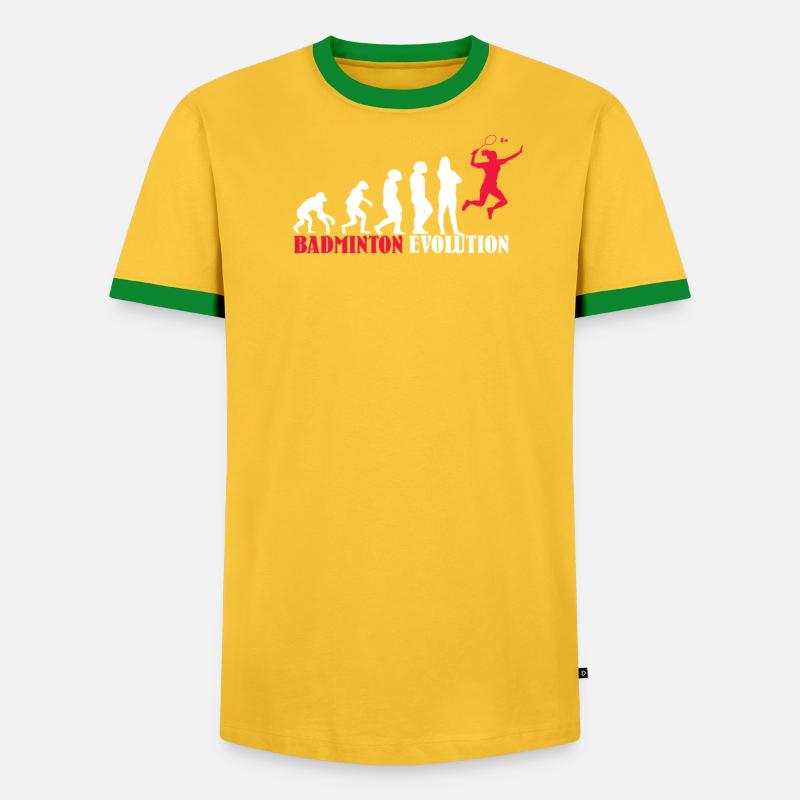 Badminton Evolution Design als Geschenk - Männer Kontrast-T-Shirt - undefined