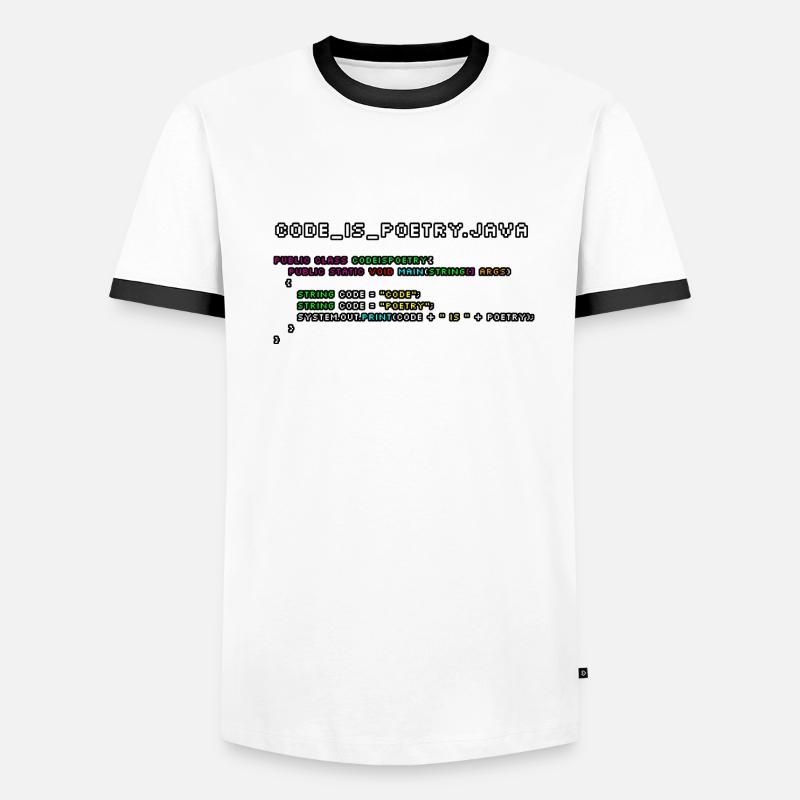 Le code est poetry.java T-shirt contrasté Homme