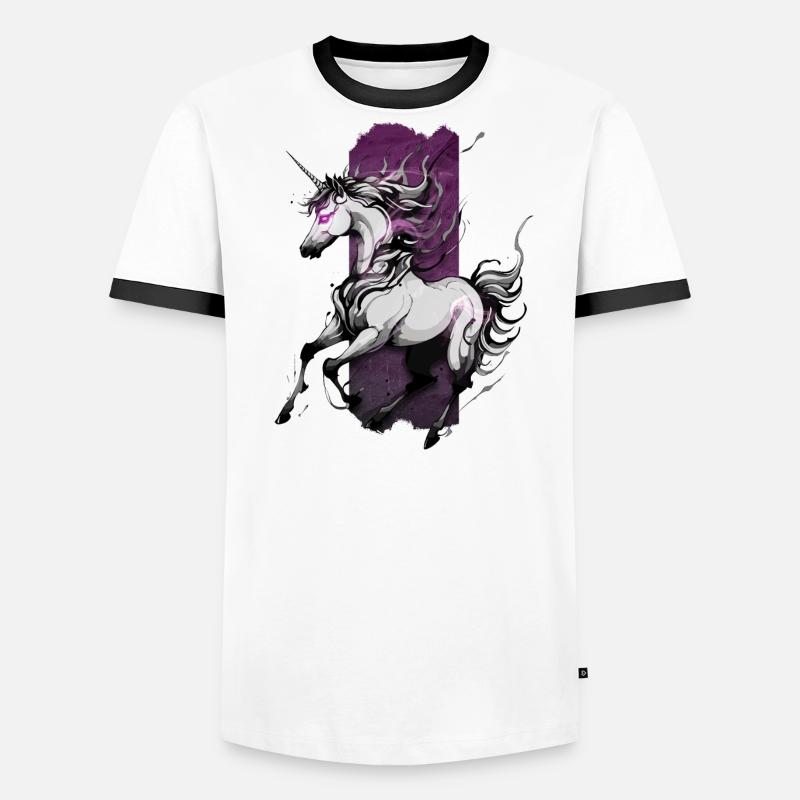 Galop éthéré : Licorne en cours d’exécution T-shirt contrasté Homme