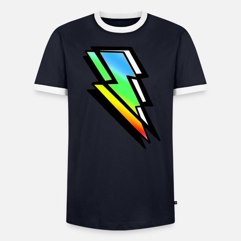 Thunderbolt Rayon coloré T-shirt contrasté Homme