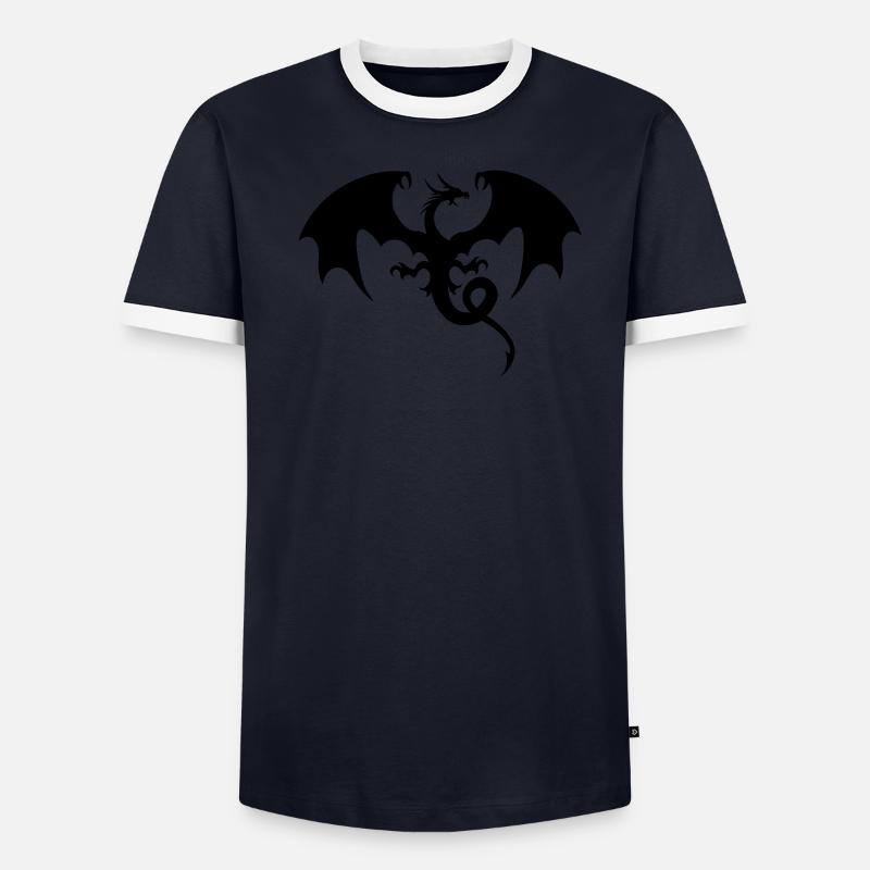 Drachen Männer Kontrast-T-Shirt