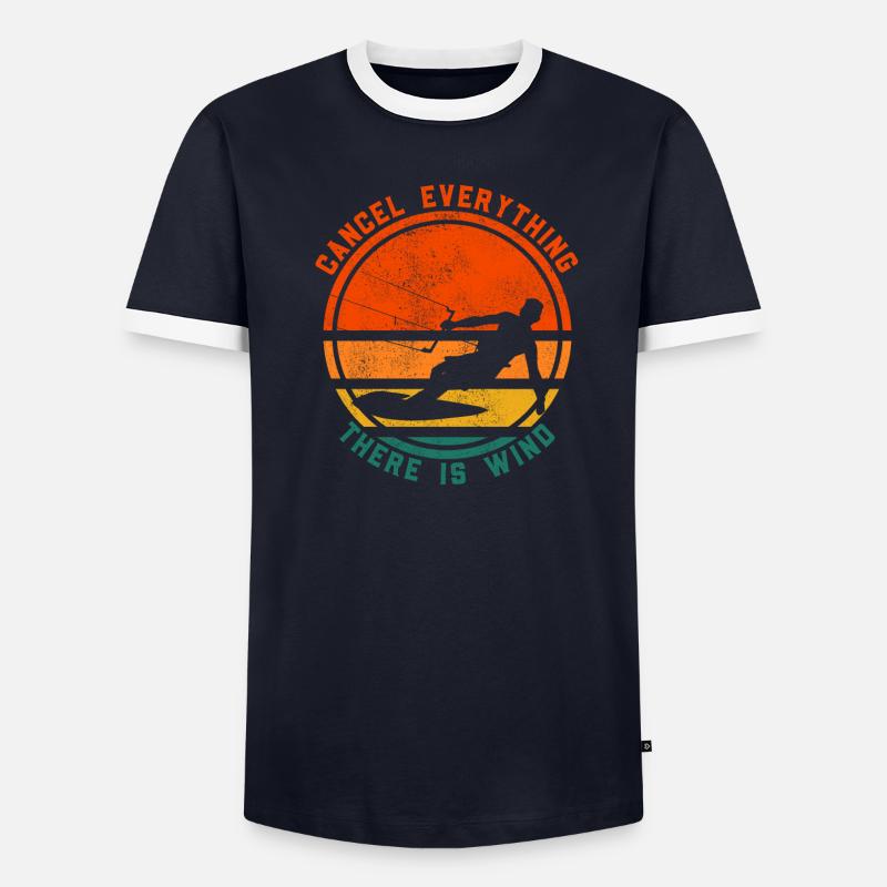 Cancel Everything There Is Wind Funny Kitesurfing Men's Ringer Shirt
