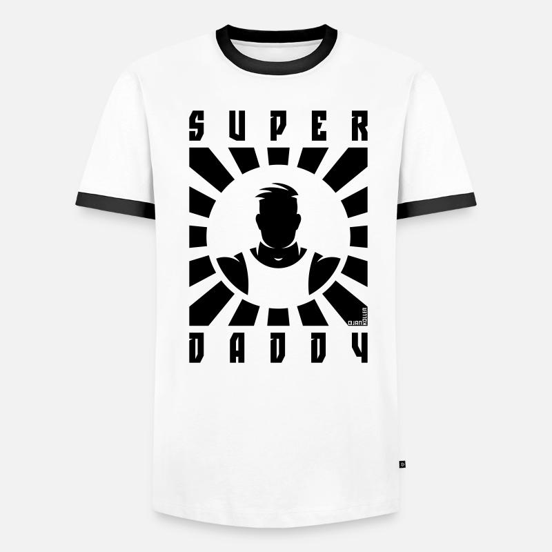 Super Daddy (Dad / Papa / Rays / Black) Men's Ringer Shirt