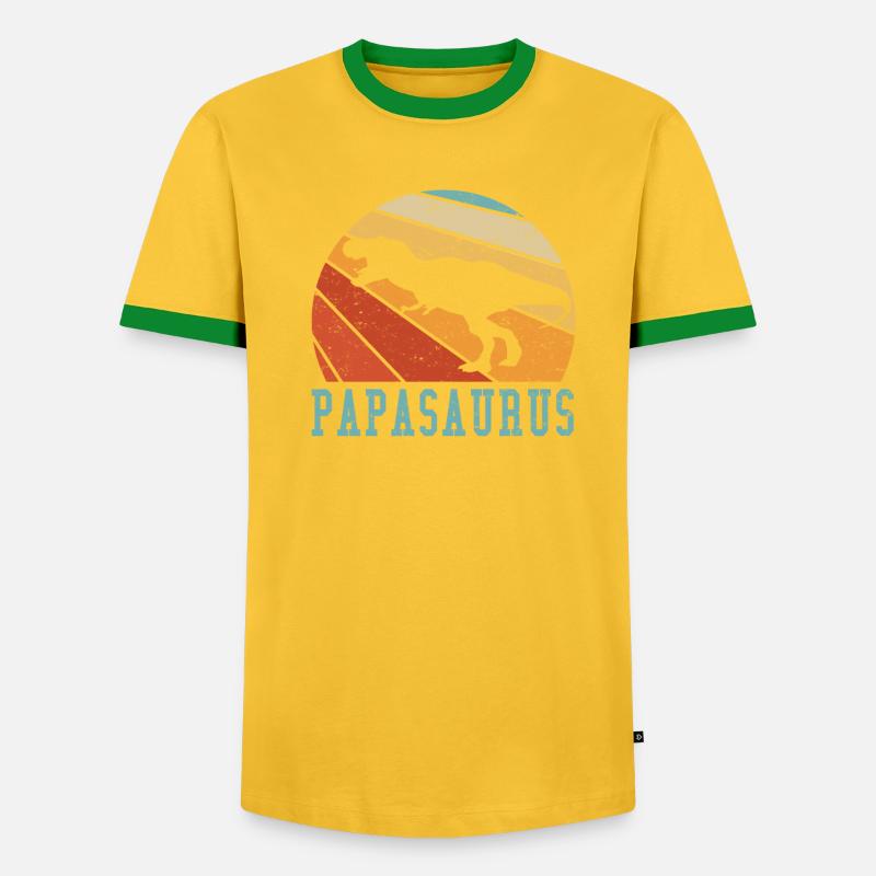 Papasaurus Papa Papi Vater Geschenkidee - Männer Kontrast-T-Shirt - undefined