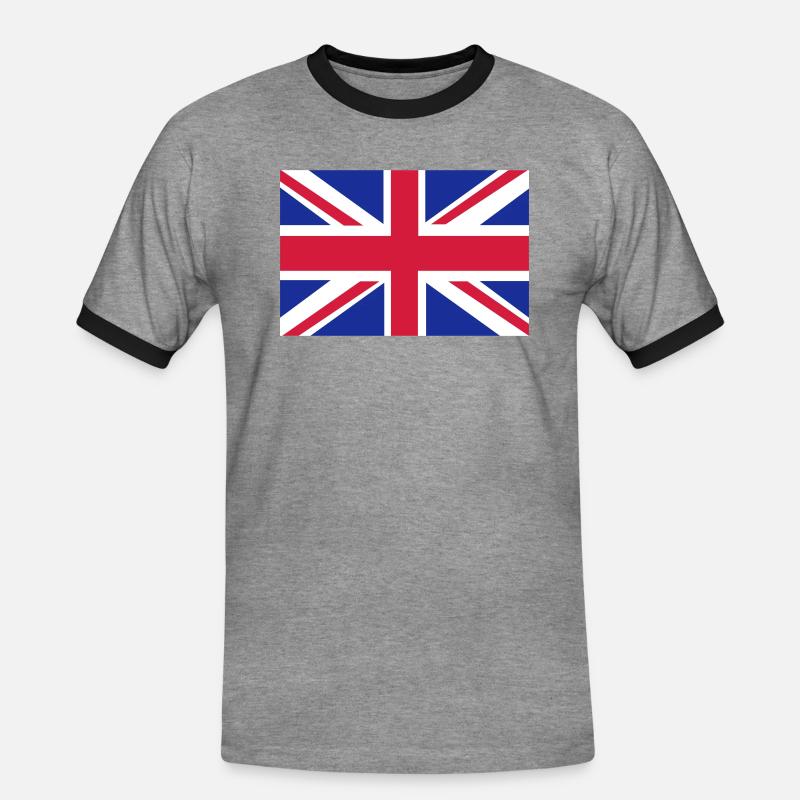 British Flag - Men's Ringer Shirt - heather grey/black