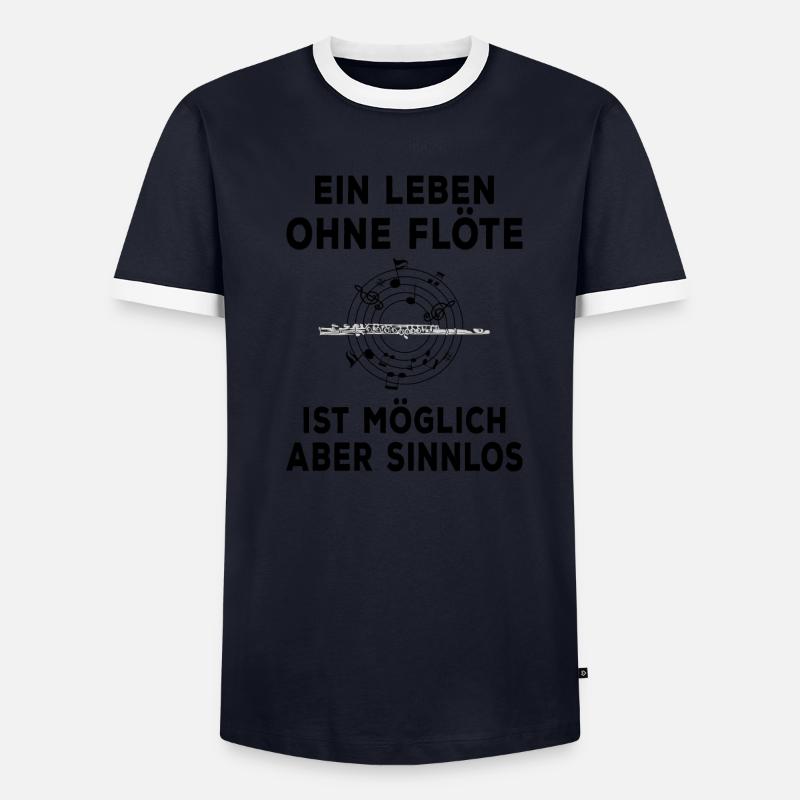 Querflöte Männer Kontrast-T-Shirt