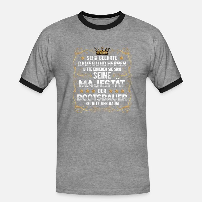 Bootsbauer Schiffsbauer - Männer Kontrast-T-Shirt - Grau meliert/Schwarz