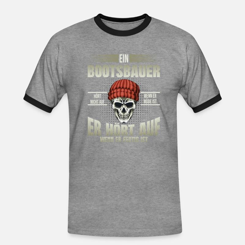 Bootsbauer Schiffsbauer - Männer Kontrast-T-Shirt - Grau meliert/Schwarz