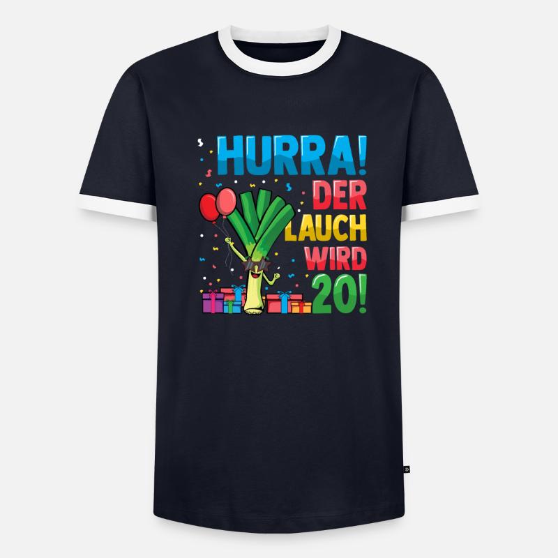 Hurra der Lauch wird 20 Männer Kontrast-T-Shirt
