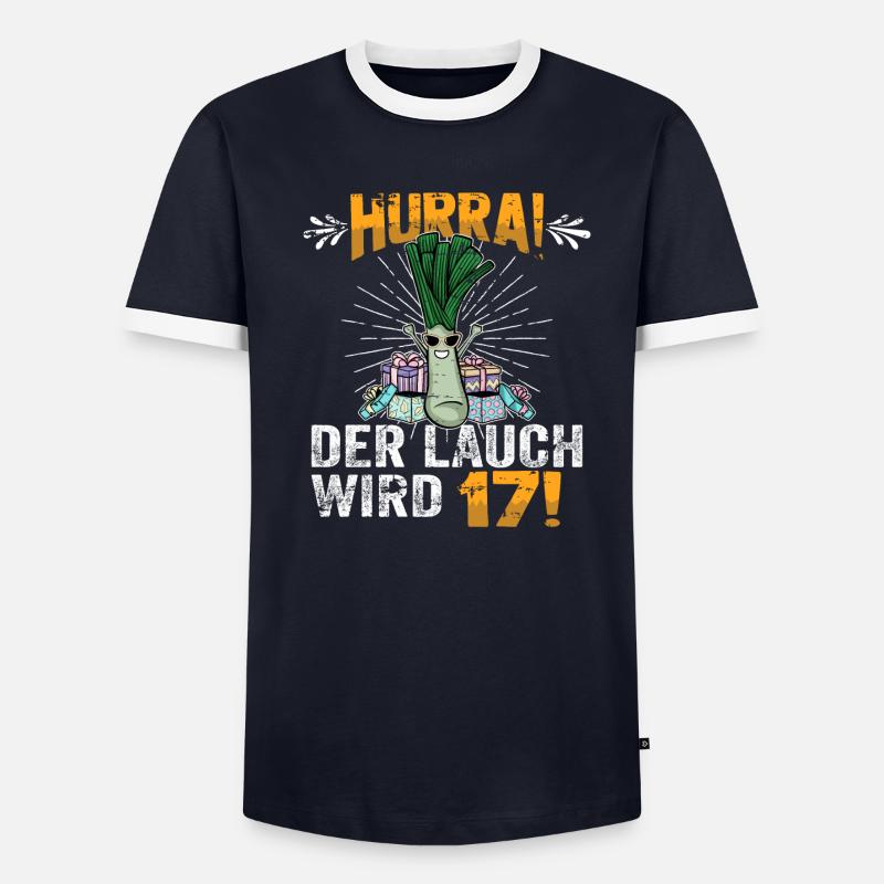Hurra der Lauch wird 17 - Männer Kontrast-T-Shirt - undefined
