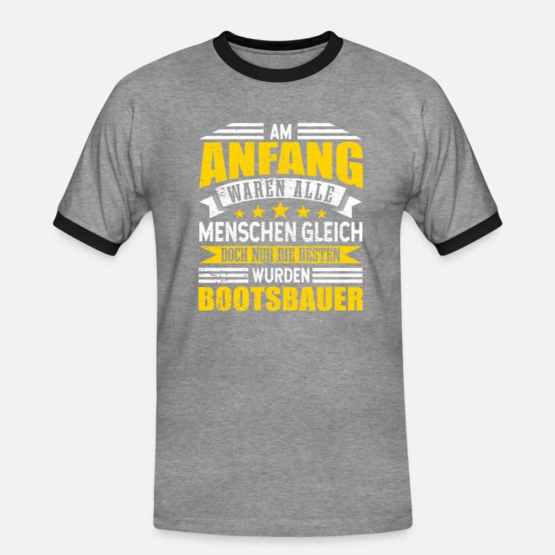 Bootsbauer Schiffsbauer - Männer Kontrast-T-Shirt - Grau meliert/Schwarz