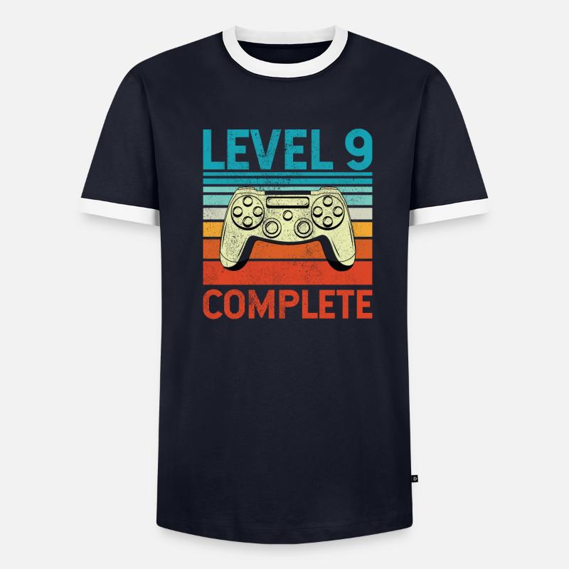 Level 9 Complete Männer Kontrast-T-Shirt