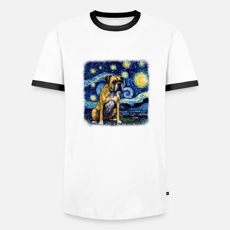 Boxer Van gogh starry night Men's Ringer Shirt